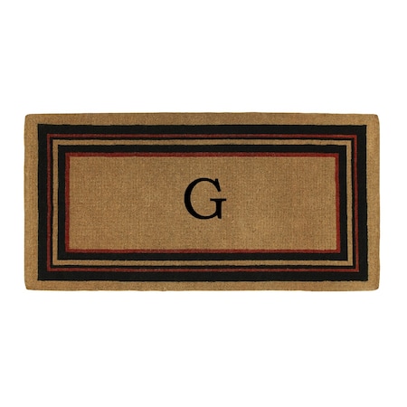 Monogram Door Mat, Natural, Black, Red, 36 in W x 72 in L